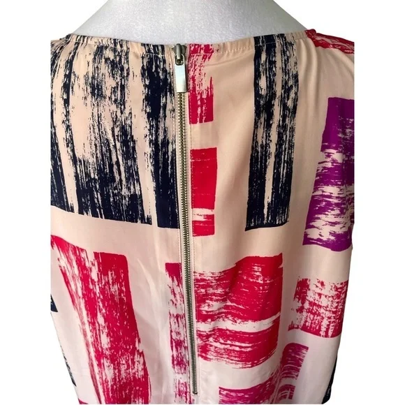 Nordstrom Halogen Midi Abstract Print Shift Dress Size Large - Picture 9 of 13
